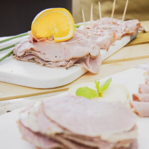 Blini mit Beinschinken und frischem Kren